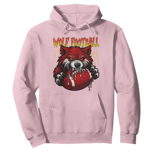 Wolf Football Lover Hoodie American Sports Fan Gift TS12 Light Pink Print Your Wear