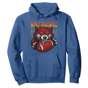 Wolf Football Lover Hoodie American Sports Fan Gift TS12 Royal Blue Print Your Wear