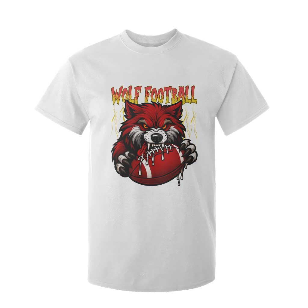 Wolf Football Lover T Shirt For Kid American Sports Fan Gift TS12 White Print Your Wear