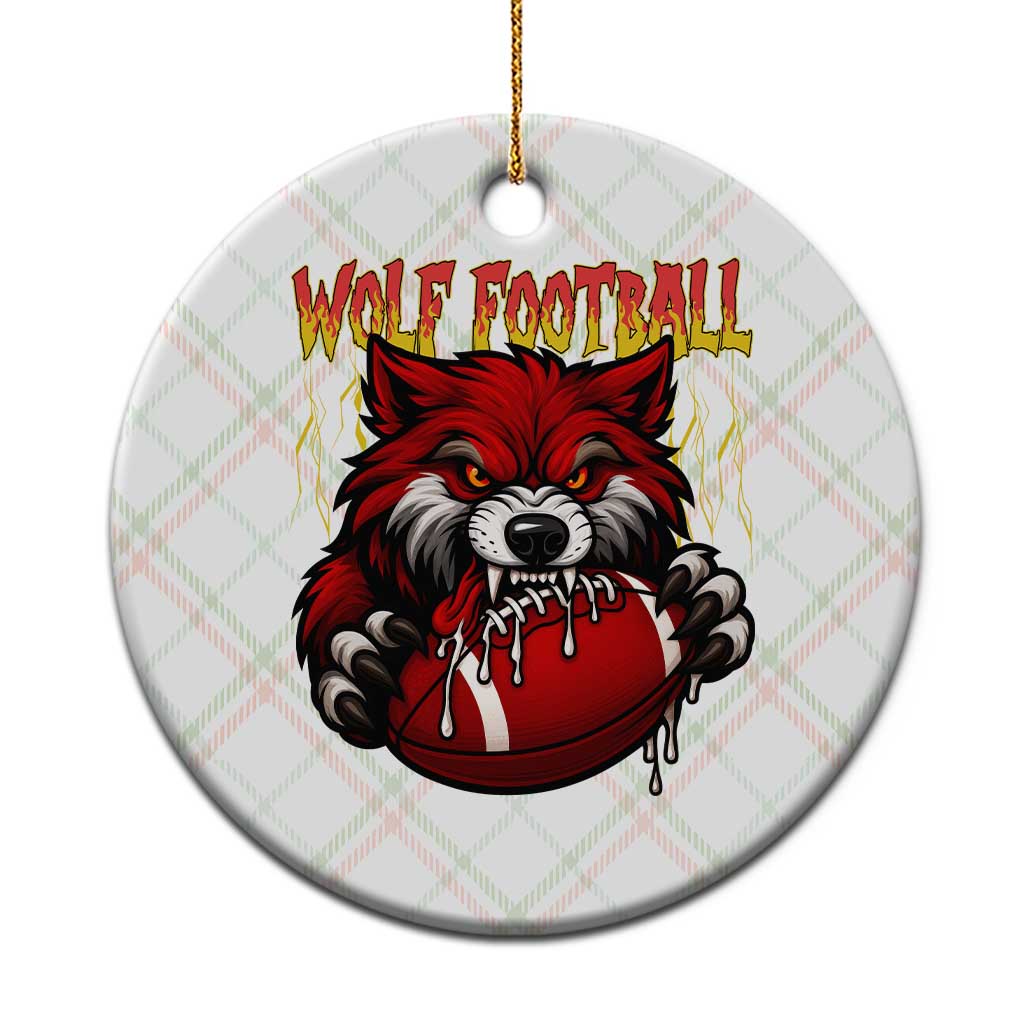 Wolf Football Lover Ceramic Ornament American Sports Fan Gift TS12 1pc Christmas Plaid Print Your Wear