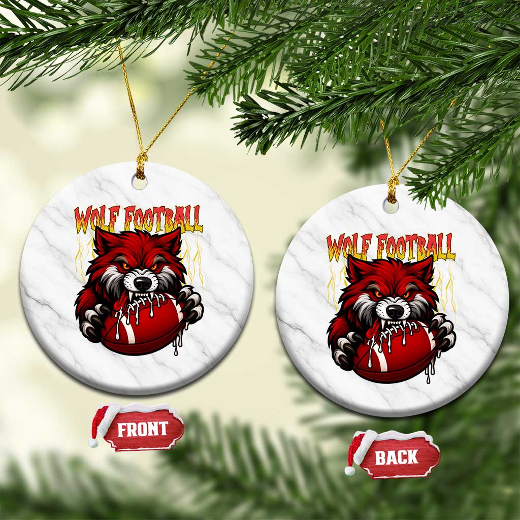 Wolf Football Lover Ceramic Ornament American Sports Fan Gift TS12 1pc White Marble Print Your Wear