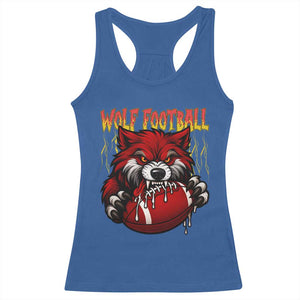 Wolf Football Lover Racerback Tank Top American Sports Fan Gift TS12 Royal Blue Print Your Wear