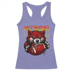 Wolf Football Lover Racerback Tank Top American Sports Fan Gift TS12 Violet Print Your Wear