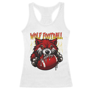 Wolf Football Lover Racerback Tank Top American Sports Fan Gift TS12 White Print Your Wear