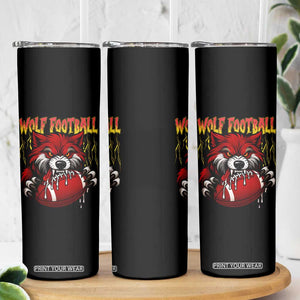 Wolf Football Lover Skinny Tumbler American Sports Fan Gift TS12 Print Your Wear