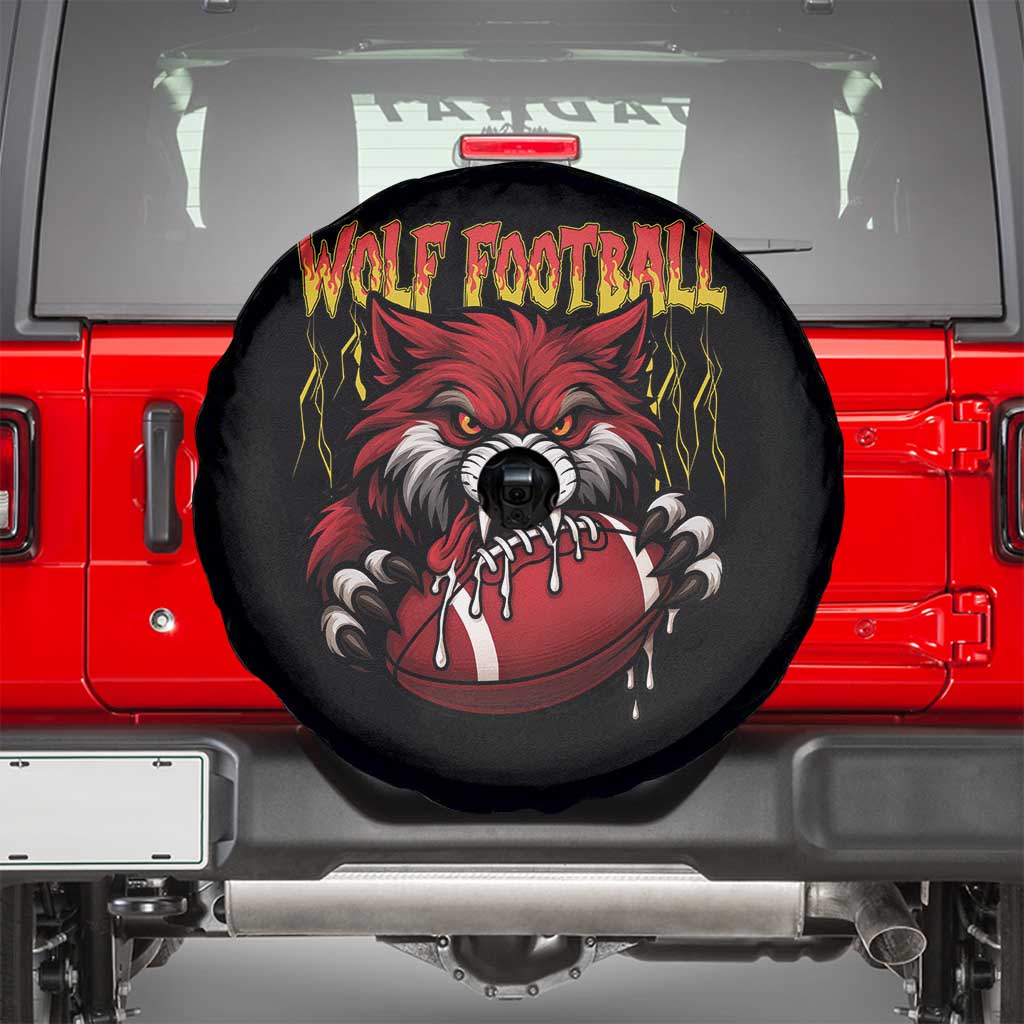 Wolf Football Lover Spare Tire Cover American Sports Fan Gift TS12 Black Print Your Wear
