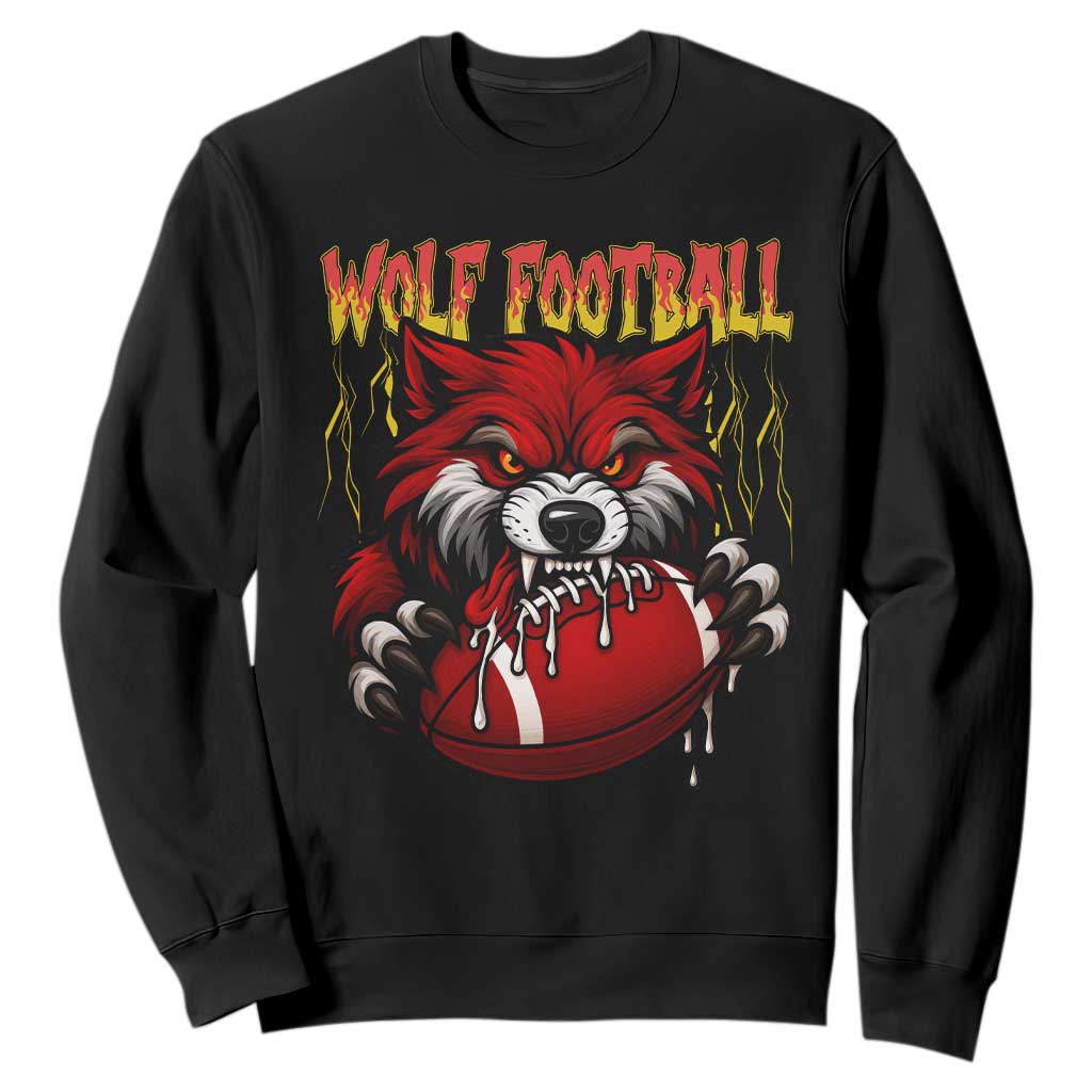 Wolf Football Lover Sweatshirt American Sports Fan Gift TS12 Black Print Your Wear