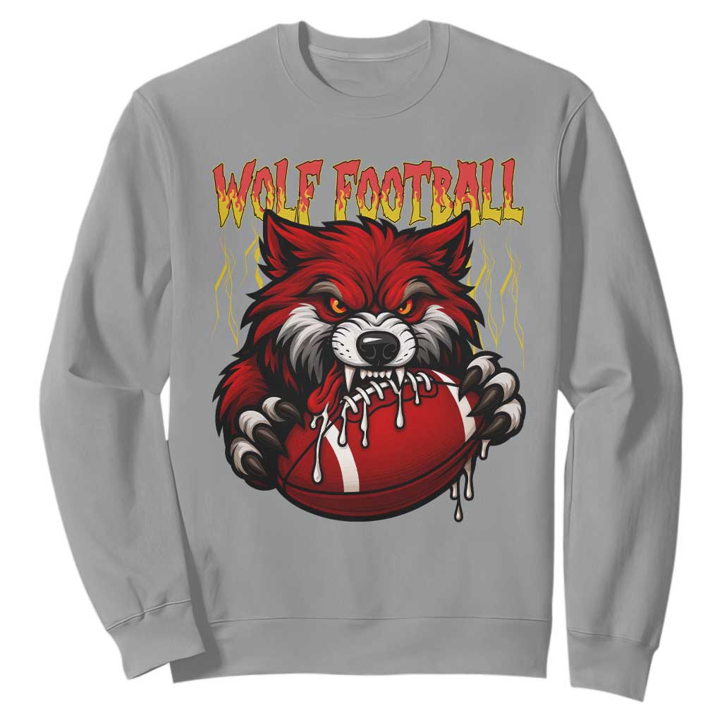 Wolf Football Lover Sweatshirt American Sports Fan Gift TS12 Sport Gray Print Your Wear
