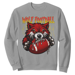 Wolf Football Lover Sweatshirt American Sports Fan Gift TS12 Sport Gray Print Your Wear