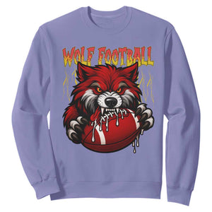 Wolf Football Lover Sweatshirt American Sports Fan Gift TS12 Violet Print Your Wear