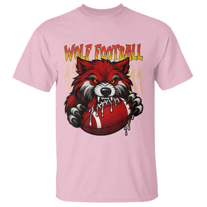 Wolf Football Lover T Shirt American Sports Fan Gift TS12 Light Pink Print Your Wear