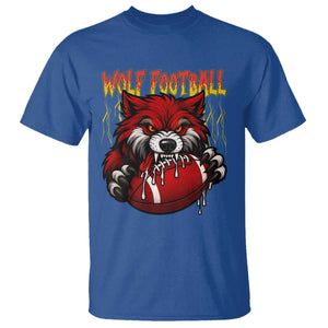 Wolf Football Lover T Shirt American Sports Fan Gift TS12 Royal Blue Print Your Wear