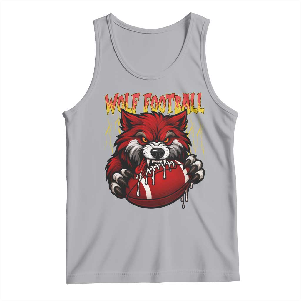 Wolf Football Lover Tank Top American Sports Fan Gift TS12 Athletic Heather Print Your Wear