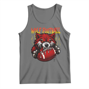 Wolf Football Lover Tank Top American Sports Fan Gift TS12 Black Heather Print Your Wear