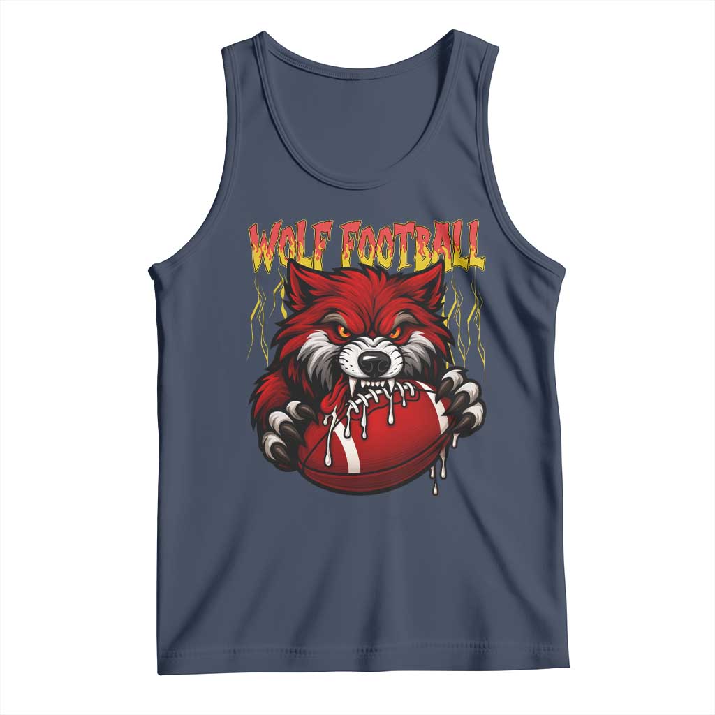 Wolf Football Lover Tank Top American Sports Fan Gift TS12 Navy Print Your Wear