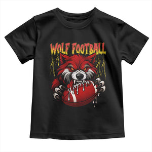 Wolf Football Lover Toddler T Shirt American Sports Fan Gift TS12 Black Print Your Wear