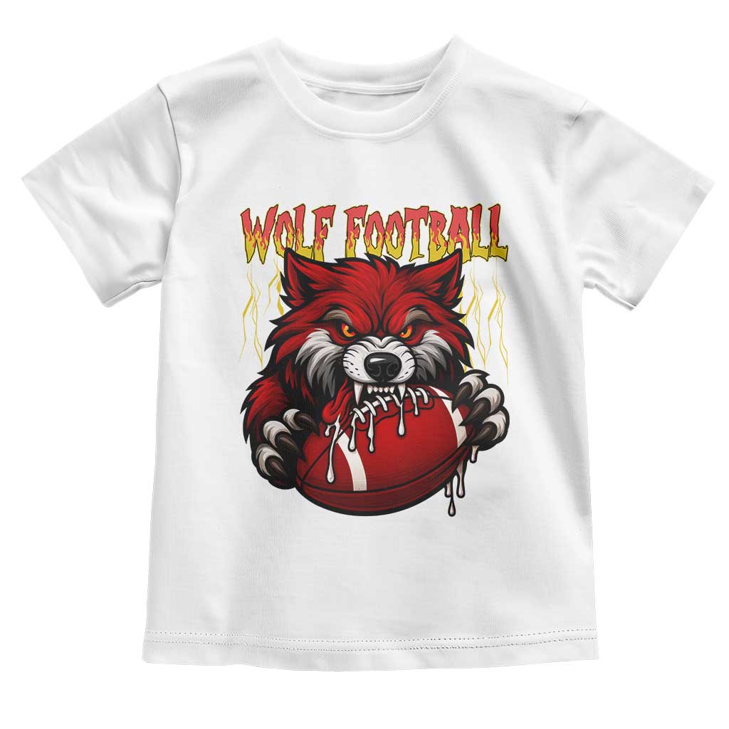 Wolf Football Lover Toddler T Shirt American Sports Fan Gift TS12 White Print Your Wear