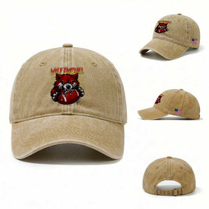 Wolf Football Lover Washed Cotton Baseball Cap American Sports Fan Gift TS12 Washed Cap Universal Fit Khaki Print Your Wear