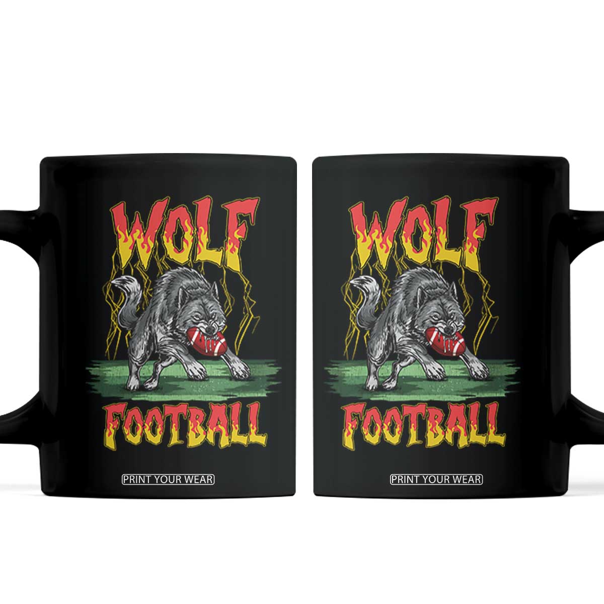 Lightning Wolf Lover Coffee Mug Sport Lover Gift TS12 Black Print Your Wear