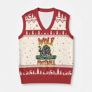 Lightning Wolf Lover V-Neck Knit Sweater Vest Sport Lover Gift TS12 Beige Red Print Your Wear