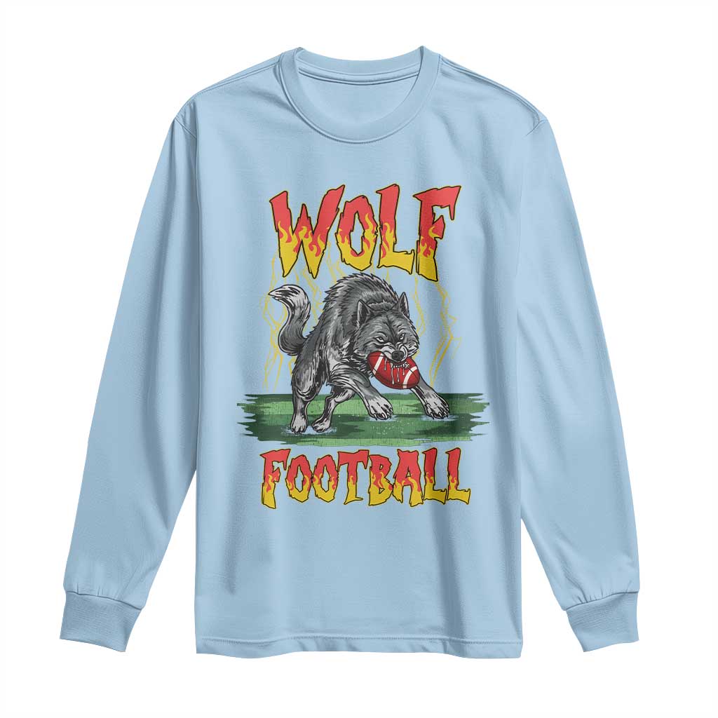 Lightning Wolf Lover Long Sleeve Shirt Sport Lover Gift TS12 Light Blue Print Your Wear