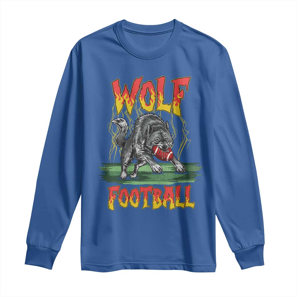 Lightning Wolf Lover Long Sleeve Shirt Sport Lover Gift TS12 Royal Blue Print Your Wear