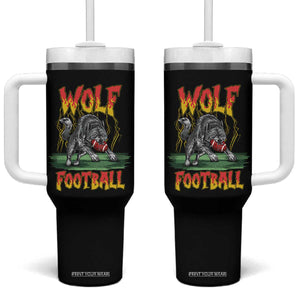 Lightning Wolf Lover Tumbler With Handle Sport Lover Gift TS12 One Size: 40 oz Black Print Your Wear