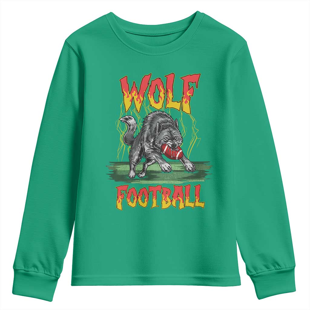 Lightning Wolf Lover Youth Sweatshirt Sport Lover Gift TS12 Irish Green Print Your Wear