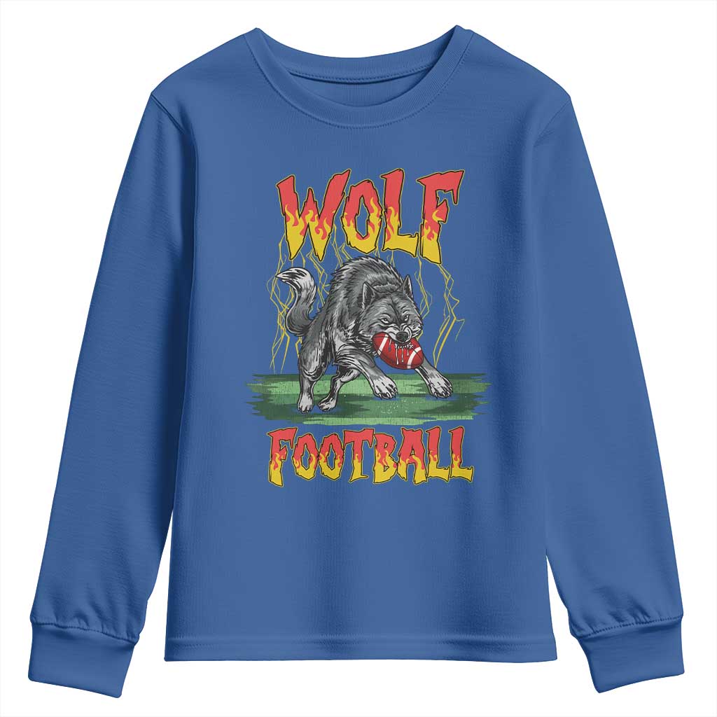 Lightning Wolf Lover Youth Sweatshirt Sport Lover Gift TS12 Royal Blue Print Your Wear
