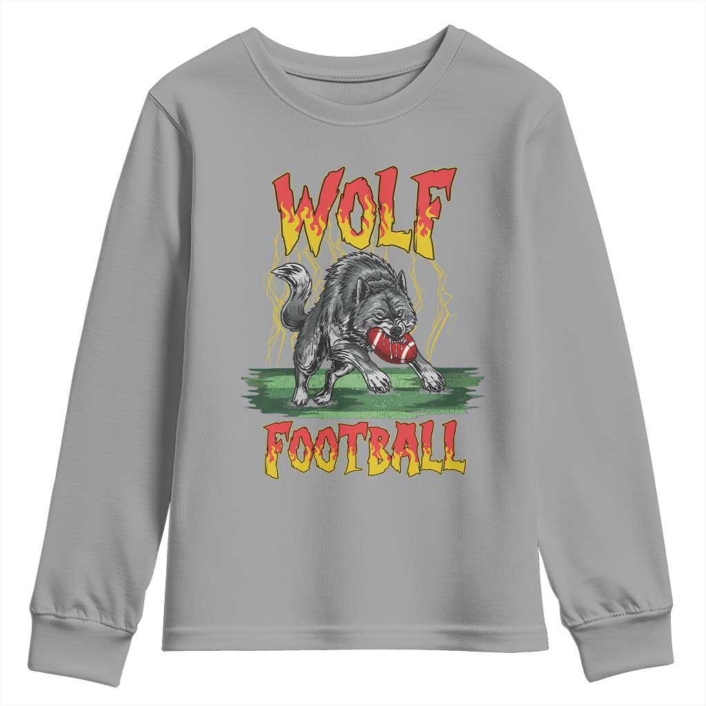 Lightning Wolf Lover Youth Sweatshirt Sport Lover Gift TS12 Sport Gray Print Your Wear