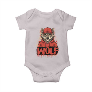 Wolf Football Lover Baby Onesie Game Day Tailgate Lifestyle TS12 Ice Gray Print Your Wear