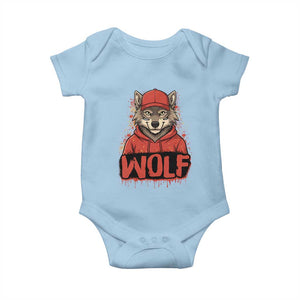 Wolf Football Lover Baby Onesie Game Day Tailgate Lifestyle TS12 Light Blue Print Your Wear