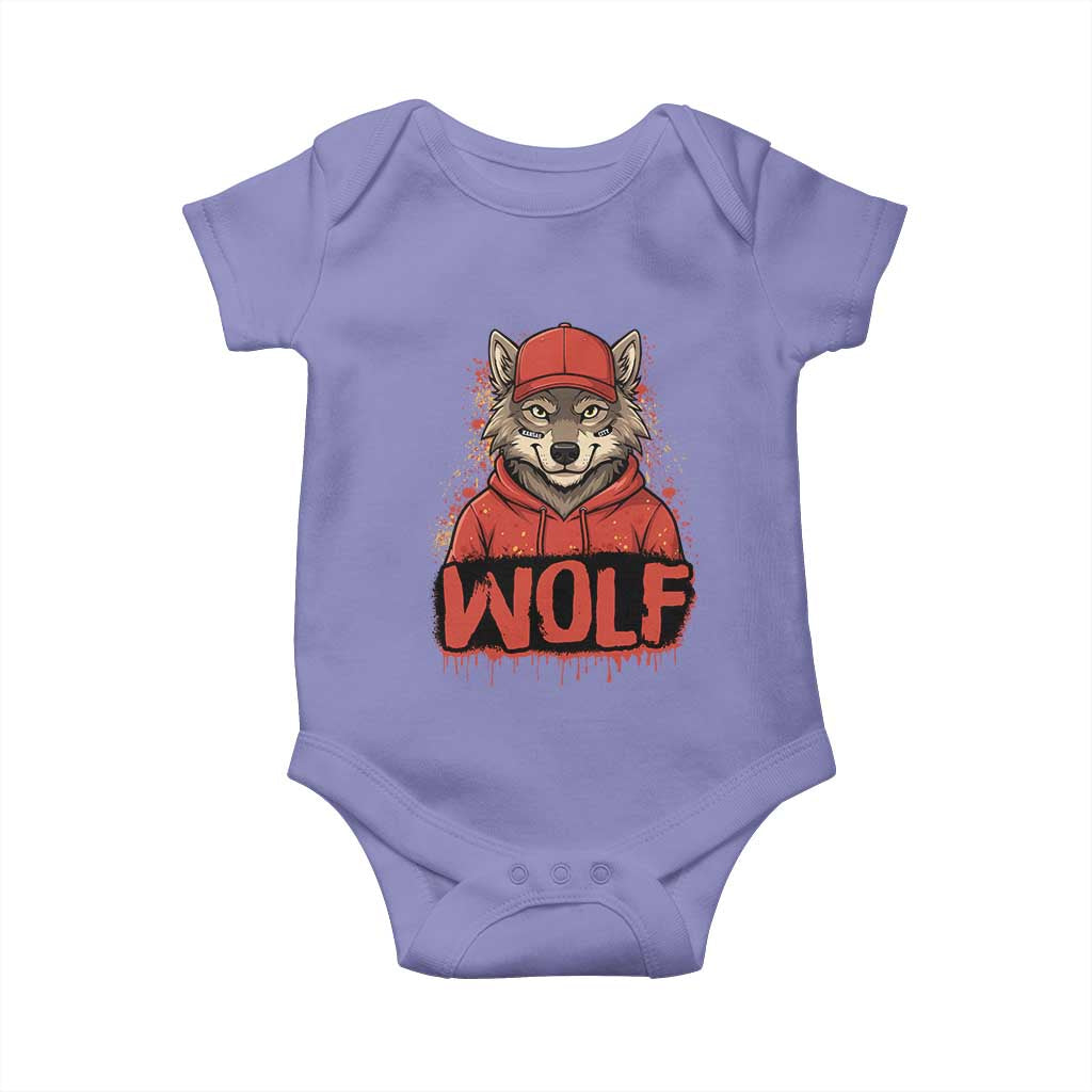 Wolf Football Lover Baby Onesie Game Day Tailgate Lifestyle TS12 Violet Print Your Wear