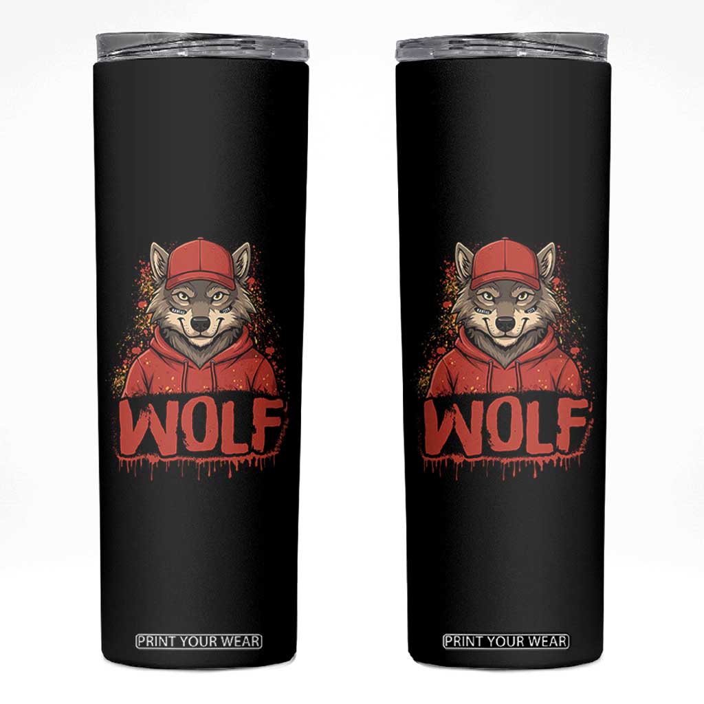 Wolf Football Lover Skinny Tumbler Game Day Tailgate Lifestyle TS12 Black Print Your Wear