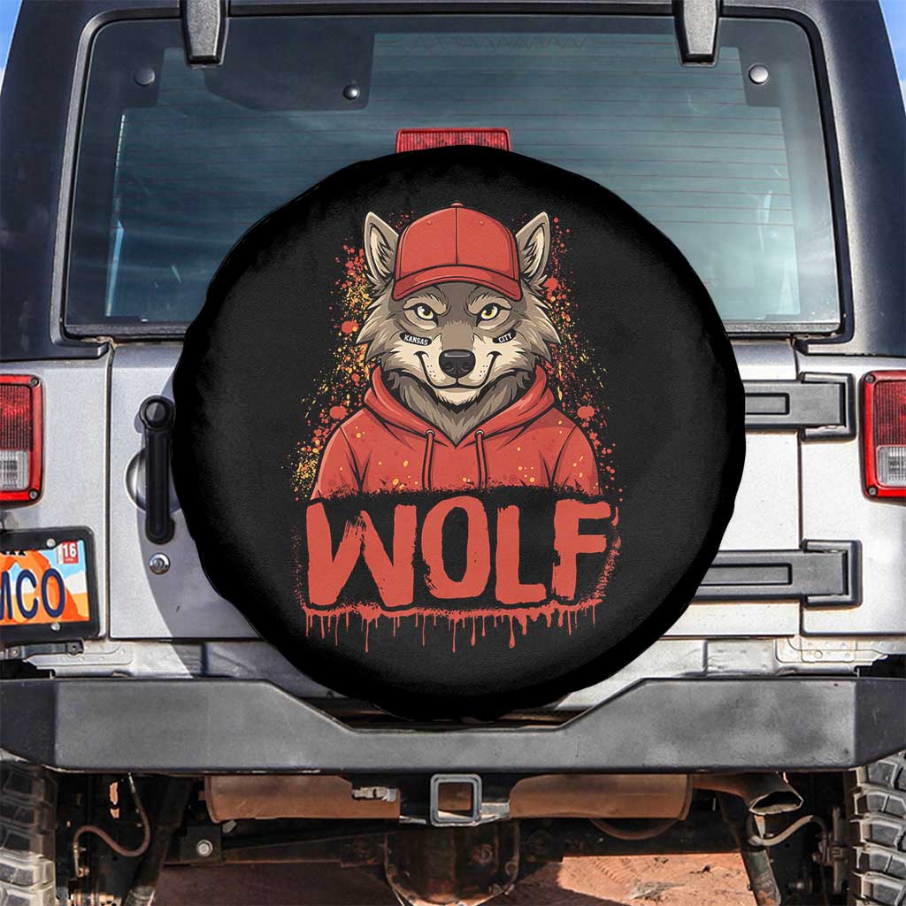 Wolf Football Lover Spare Tire Cover Game Day Tailgate Lifestyle TS12 No hole Black Print Your Wear