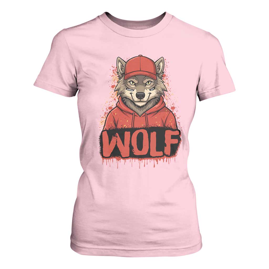 Wolf Football Lover T Shirt For Women Game Day Tailgate Lifestyle TS12 Light Pink Print Your Wear