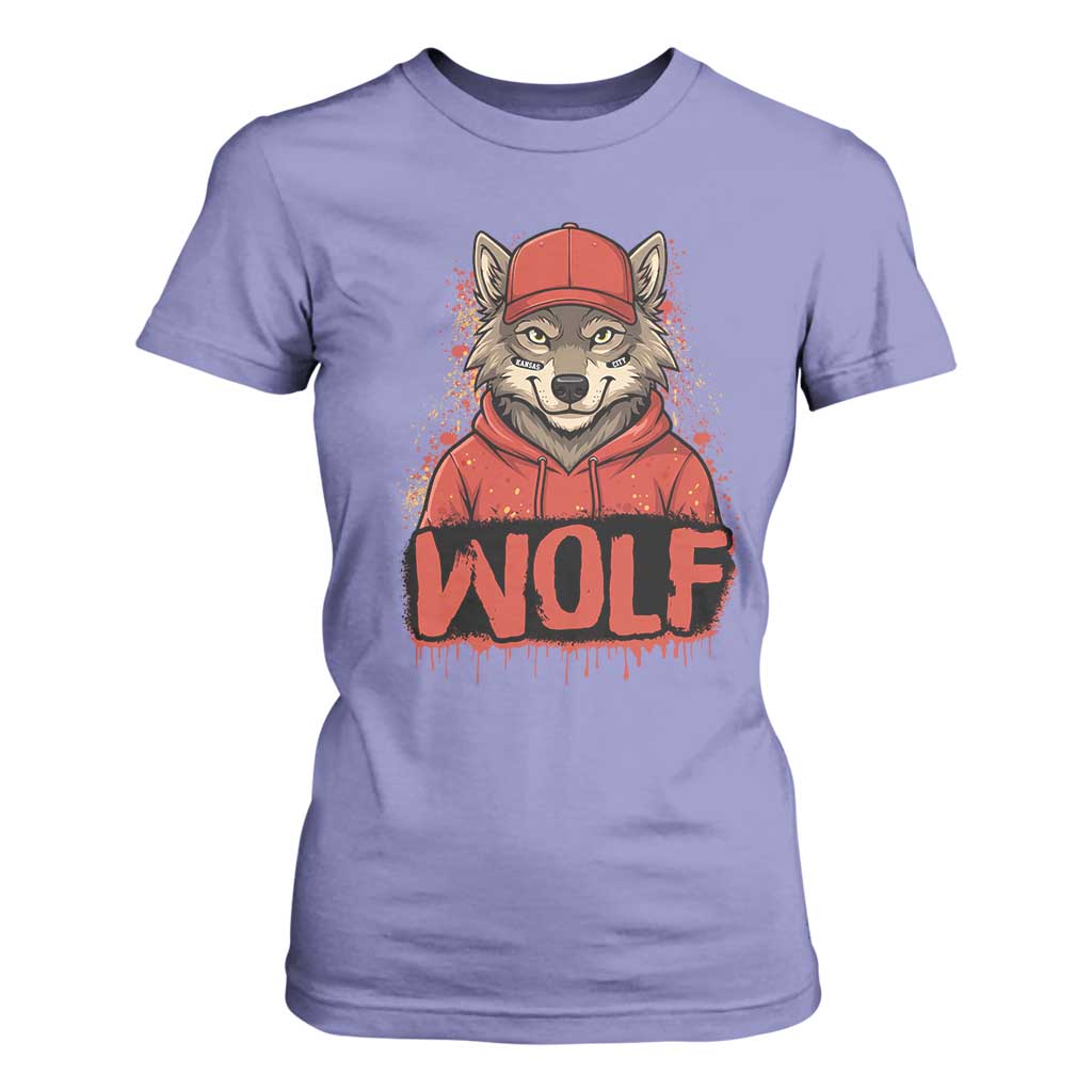 Wolf Football Lover T Shirt For Women Game Day Tailgate Lifestyle TS12 Violet Print Your Wear