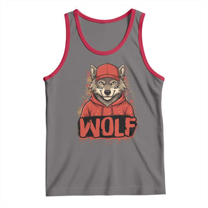 Wolf Football Lover Tank Top Game Day Tailgate Lifestyle TS12 Deep Heather Red Print Your Wear