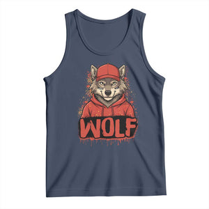 Wolf Football Lover Tank Top Game Day Tailgate Lifestyle TS12 Navy Print Your Wear
