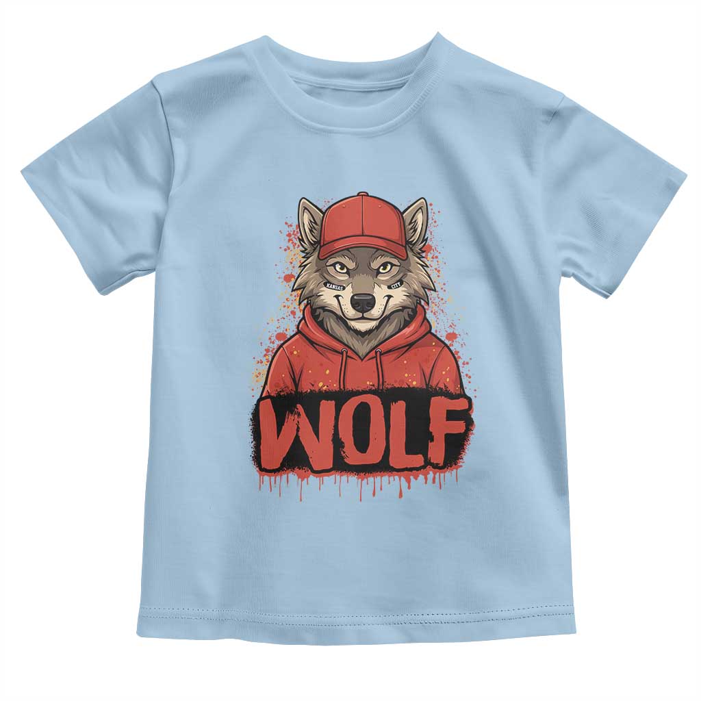 Wolf Football Lover Toddler T Shirt Game Day Tailgate Lifestyle TS12 Light Blue Print Your Wear