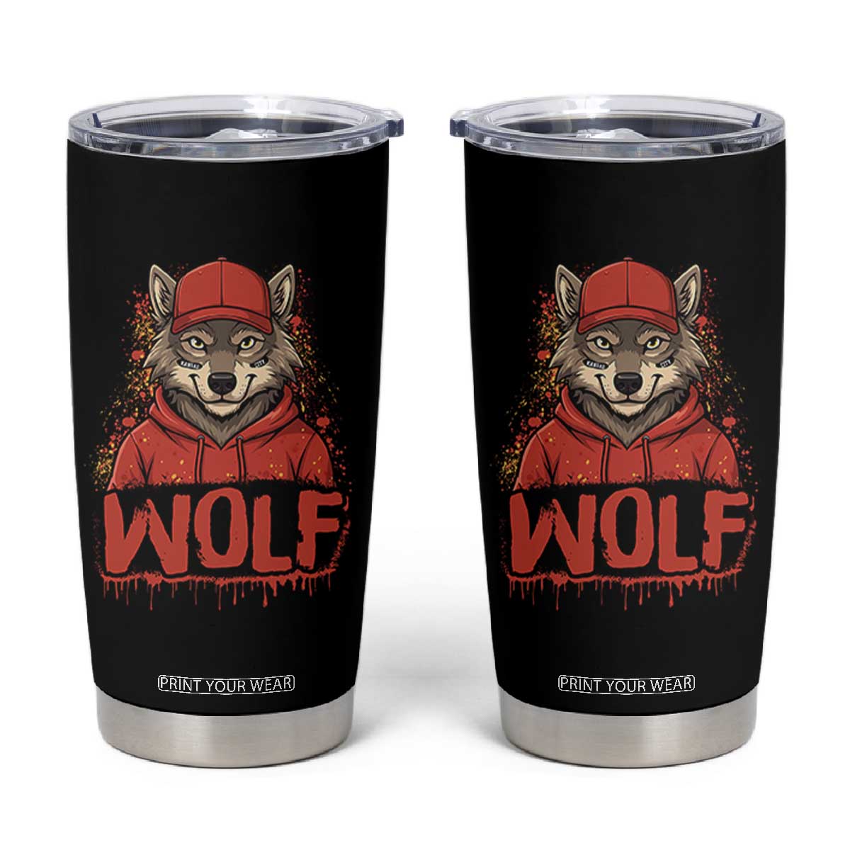 Wolf Football Lover Tumbler Cup Game Day Tailgate Lifestyle TS12 Black Print Your Wear