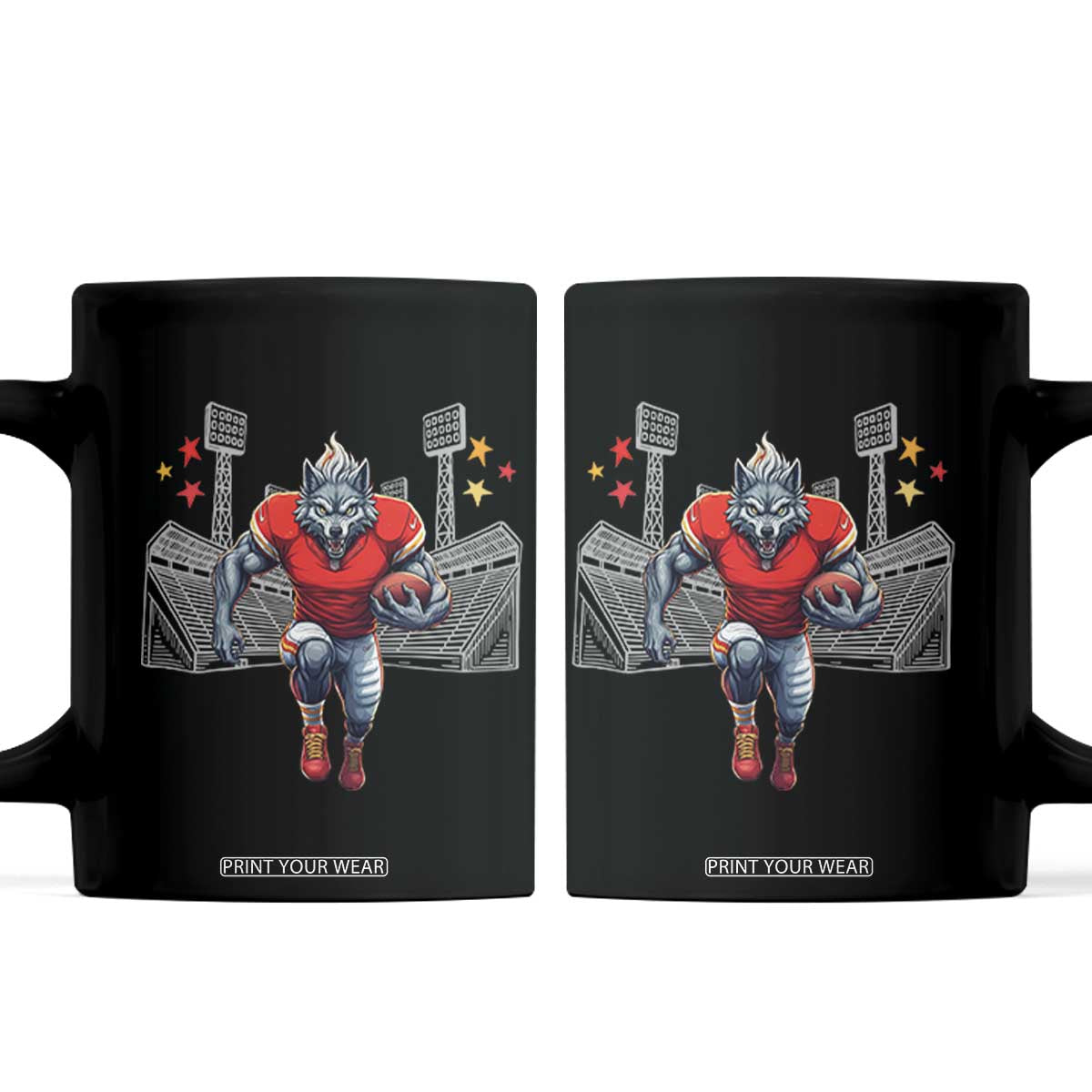 Wolf Football Lover Coffee Mug Midwest Game Day Lifestyle TS12 Black Print Your Wear