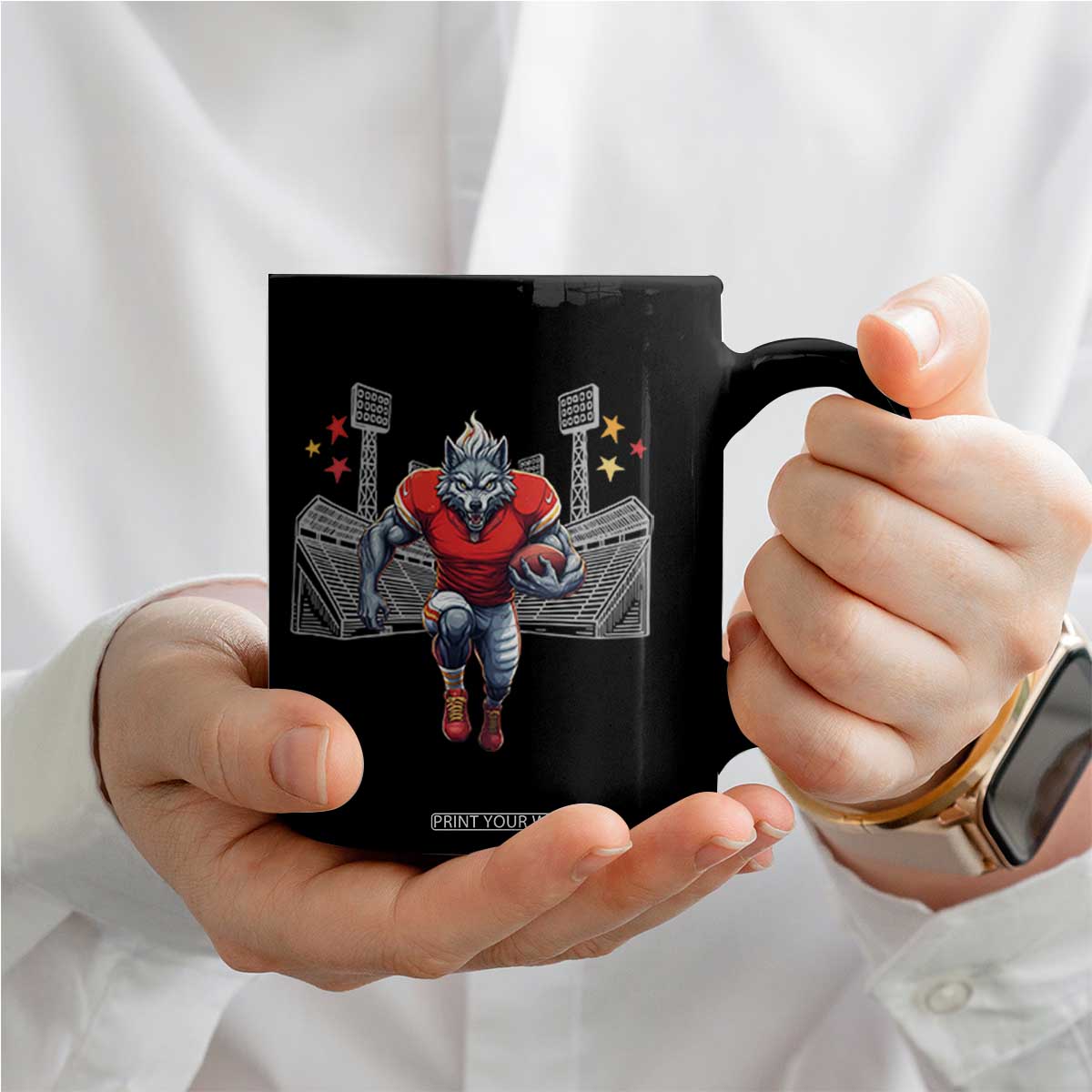 Wolf Football Lover Coffee Mug Midwest Game Day Lifestyle TS12 Print Your Wear