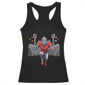 Wolf Football Lover Racerback Tank Top Midwest Game Day Lifestyle TS12 Black Print Your Wear