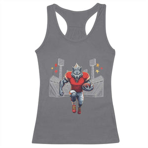 Wolf Football Lover Racerback Tank Top Midwest Game Day Lifestyle TS12 Charcoal Print Your Wear