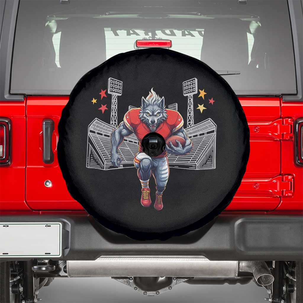 Wolf Football Lover Spare Tire Cover Midwest Game Day Lifestyle TS12 Black Print Your Wear