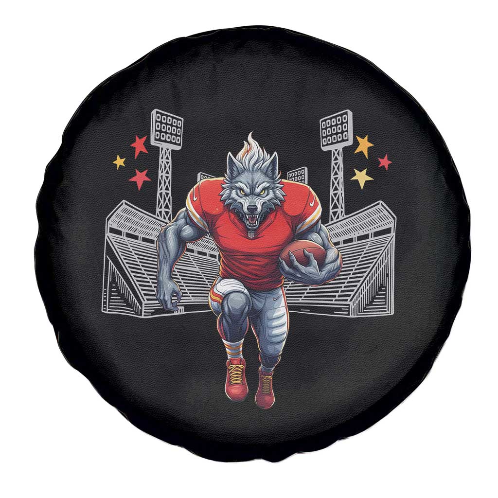 Wolf Football Lover Spare Tire Cover Midwest Game Day Lifestyle TS12 Print Your Wear