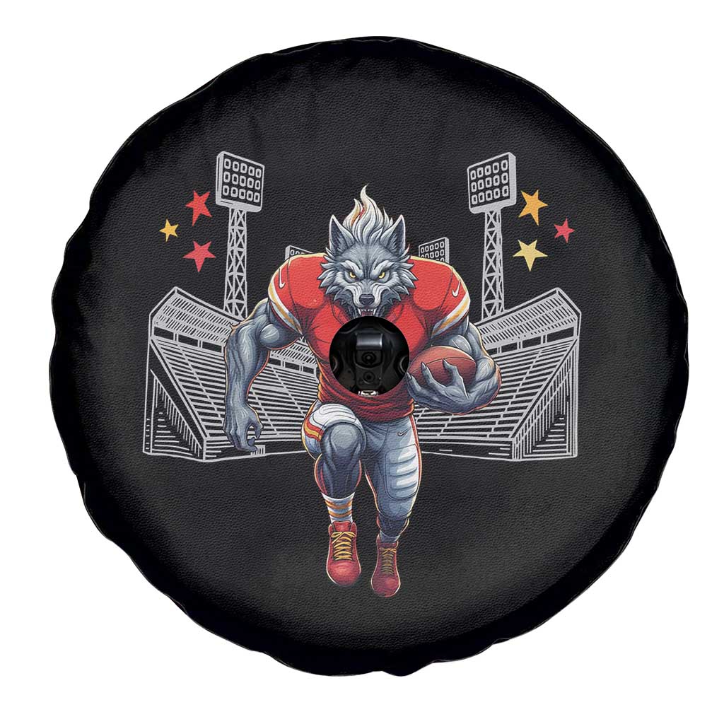 Wolf Football Lover Spare Tire Cover Midwest Game Day Lifestyle TS12 Print Your Wear