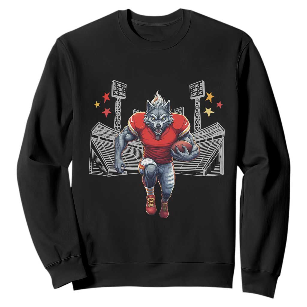 Wolf Football Lover Sweatshirt Midwest Game Day Lifestyle TS12 Black Print Your Wear