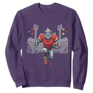 Wolf Football Lover Sweatshirt Midwest Game Day Lifestyle TS12 Purple Print Your Wear
